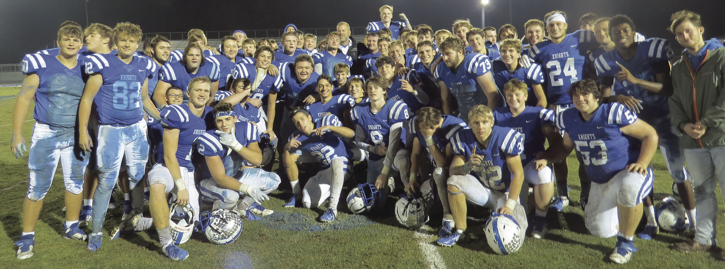 Knights have fun in the mud